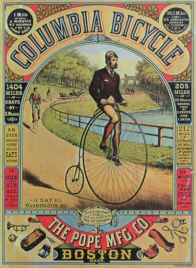 Advert for the Columbia Bicycle by The Pope MFG Co., Boston by American School